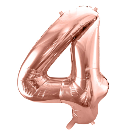 Slika Party Deco® Balon v obliki številke 4 Rose Gold