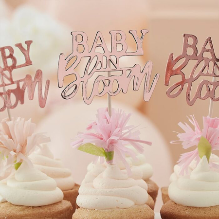Slika Ginger Ray® Okraski za slaščice Baby in Bloom 12 kos