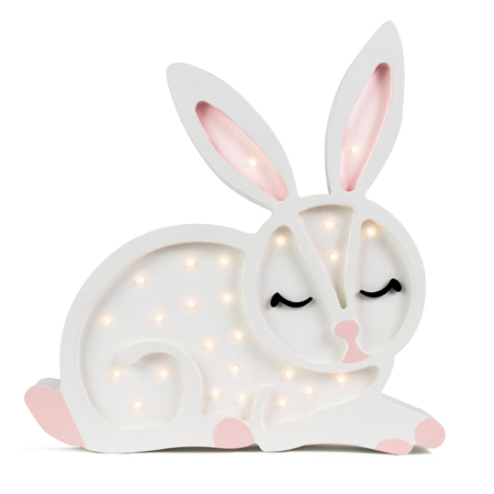 Slika Little Lights® Ročno izdelana lesena lučka Bunny Snow White