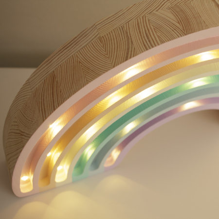 Little Lights® Ročno izdelana lesena lučka Rainbow Pastel