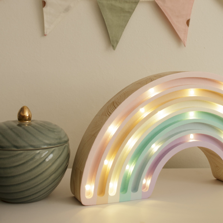 Little Lights® Ročno izdelana lesena lučka Rainbow Pastel