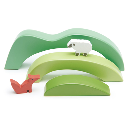 Slika Tender Leaf Toys® Leseni hribčki in doline Green hills