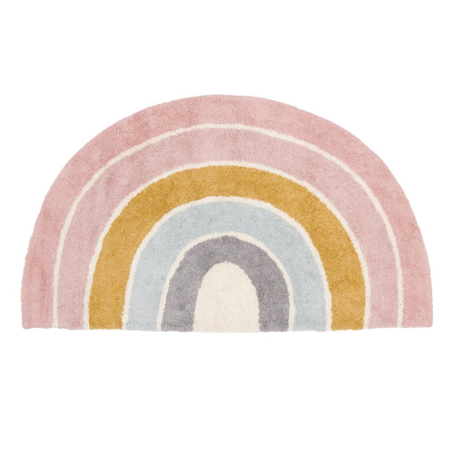 Slika Little Dutch® Otroška pralna preproga iz 100% bombaža Pure Pink Rainbow