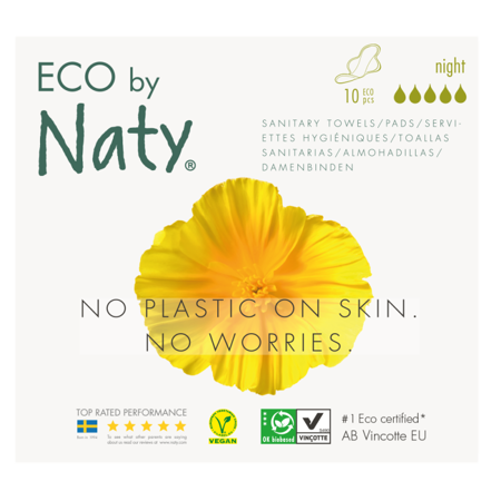 Eco by Naty® Higienski vložki NIGHT 10 kosov