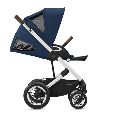 Cybex® Otroški voziček Talos S LUX (0-22 kg) - Navy Blue  (Silver Frame)