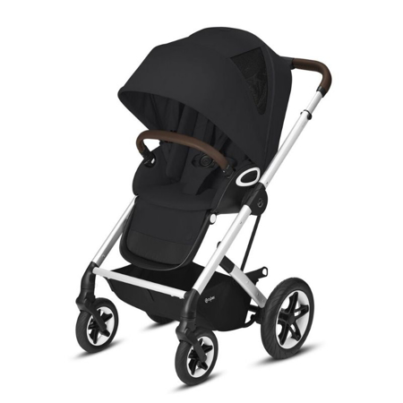 Slika Cybex® Otroški voziček Talos S LUX (0-22 kg) - Deep Black (Silver Frame)