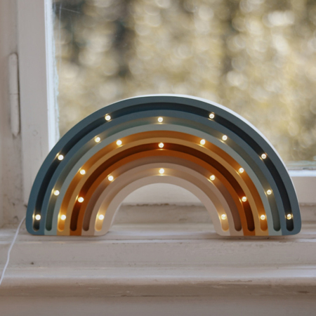 Little Lights® Ročno izdelana lesena lučka Rainbow Denim Blue