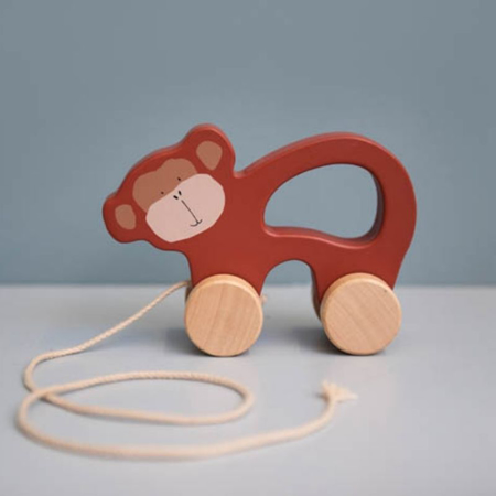 Trixie Baby® Lesena igrača na vrvici Mr. Monkey