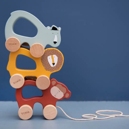 Trixie Baby® Lesena igrača na vrvici Mr. Monkey