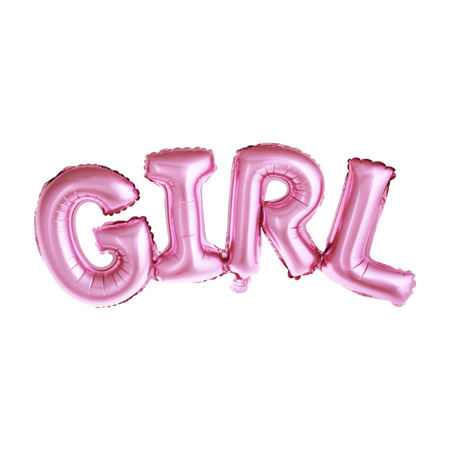 Slika Party Deco® Balon v obliki napisa Girl Pink