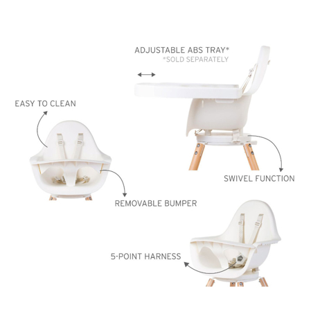 Childhome® Otroški stol Evolu ONE.80° Natural White