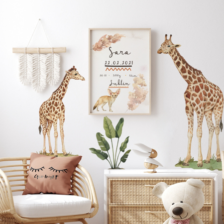 Yokodesign® Stenska nalepka Safari Žirafa XL