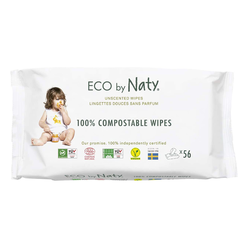 Eco by Naty® Osvežilni robčki Unscented 56 kosov