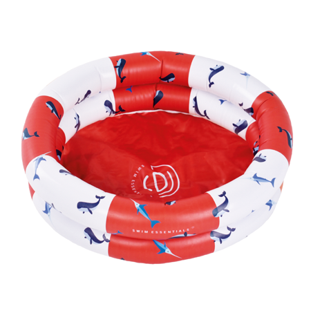 Swim Essentials® Otroški napihljiv bazen Red White Whale 60cm
