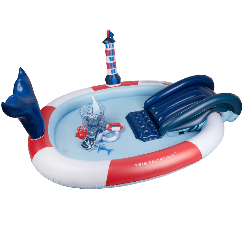 Swim Essentials® Otroški napihljiv bazen Adventure Red White Whale