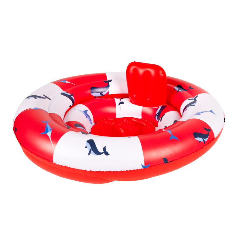 Swim Essentials® Otroški napihljiv obroč Red White Whale (0-1 L)