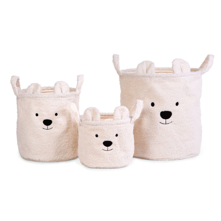 Childhome® košara za igračke Teddy Off White 40x40x40