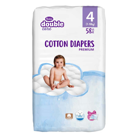 Slika Violeta® Plenice Cotton Touch 4 Maxi  (7-14 kg) 58 kosov