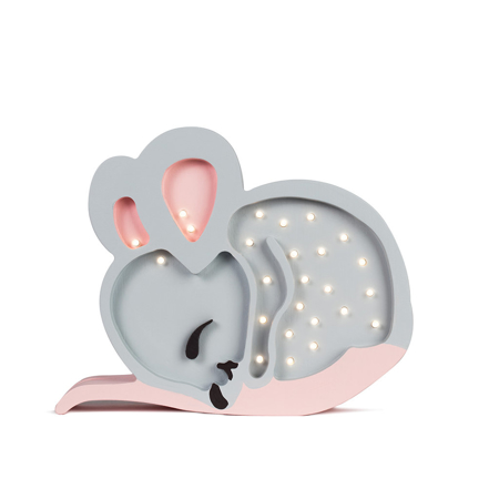 Slika Little Lights® Ročno izdelana lesena lučka Mouse Light Grey