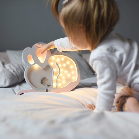 Little Lights® Ročno izdelana lesena lučka Mouse Light Grey