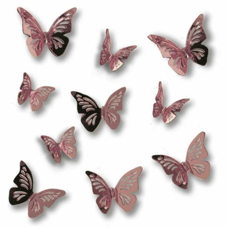 Slika Benlemi® 3D stenske nalepke Pink Butterflies