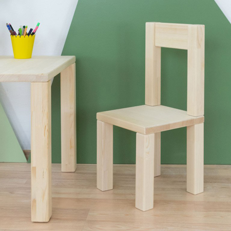 Slika Benlemi® Otroška leseni stolček OPEE Natural