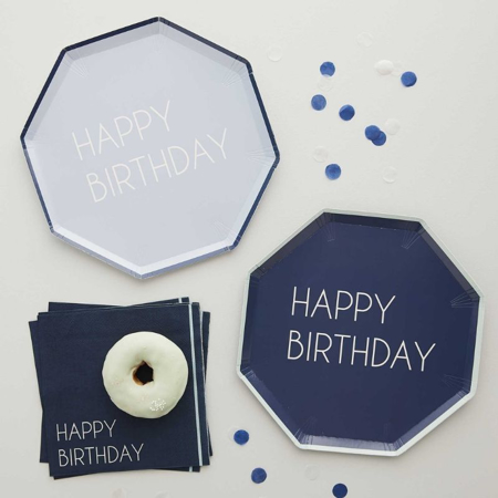 Slika Ginger Ray® Papirnati krožniki Happy Birthday 8 kosov