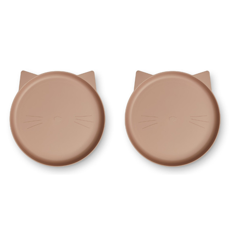 Liewood® Komplet 2 krožnikov iz BIO plastike Mae Cat/Pale Tuscany