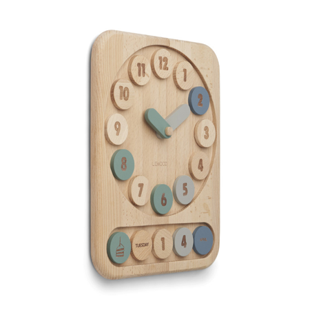Slika Liewood® Lesena aktivnostna igrača Clock Yelena Blue Multi Mix