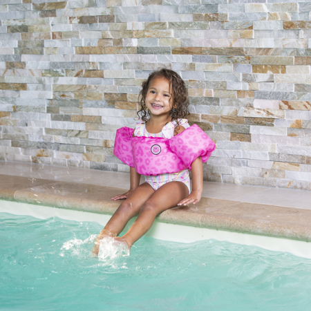 Swim Essentials® Otroški jopič z rokavčki Neon Leopard (2-6 L)