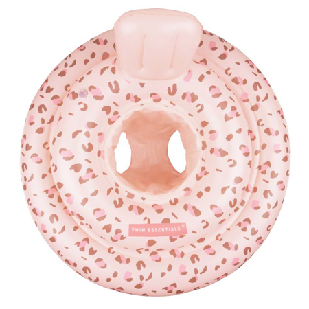 Swim Essentials® Otroški napihljiv obroč Old Pink Leopard (0-1 L)