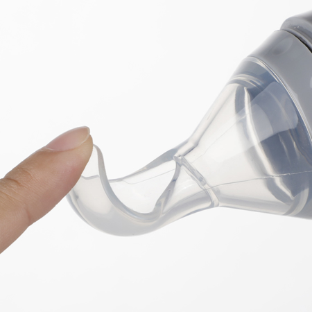Haakaa® Silikonska otroška steklenička z žličko za hranjenje