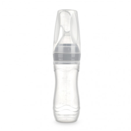 Slika Haakaa® Silikonska otroška steklenička z žličko za hranjenje