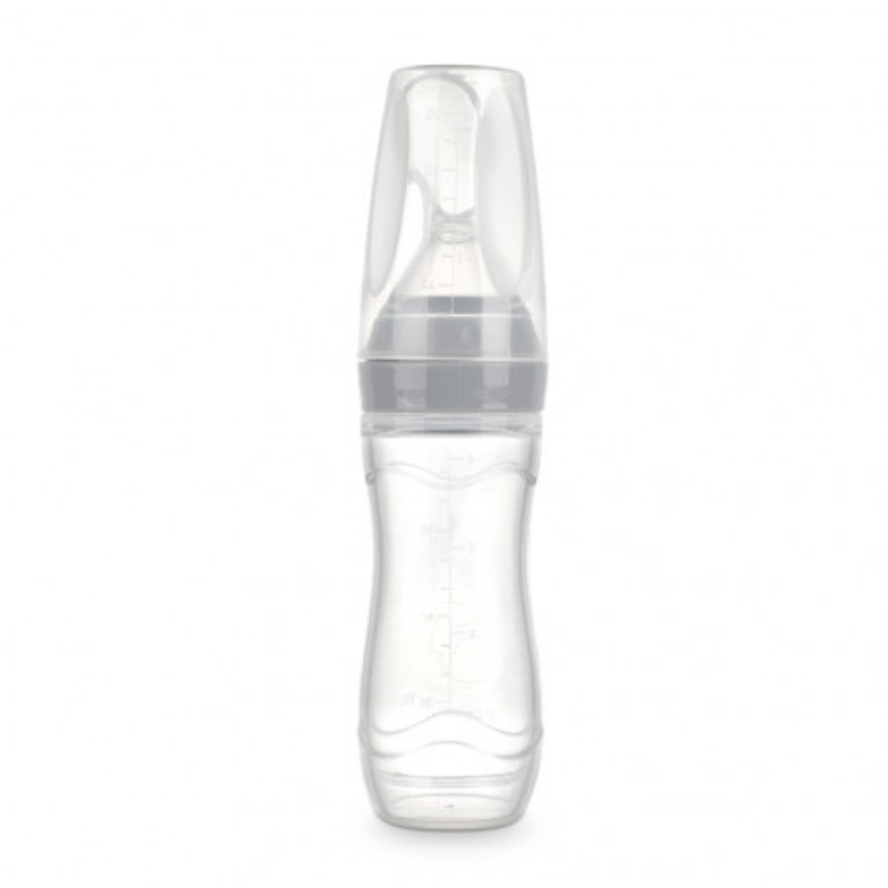 Haakaa® Silikonska otroška steklenička z žličko za hranjenje