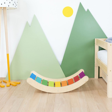 Benlemi® Otroški gugalnik za ravnotežje Montessori ROKIT Rainbow