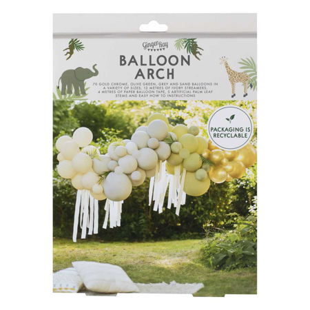 Ginger Ray® Lok iz balonov Green, Cream, Grey & Gold Chrome Balloon