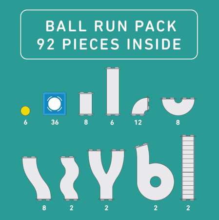 Connetix® Magnetne ploščice Ball Run Set 92-delni