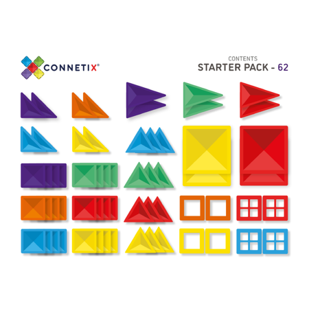 Connetix® Magnetne ploščice Starter Pack 62-delni