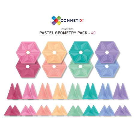 Connetix® Magnetne ploščice Pastel Geometry Pack 40-delni
