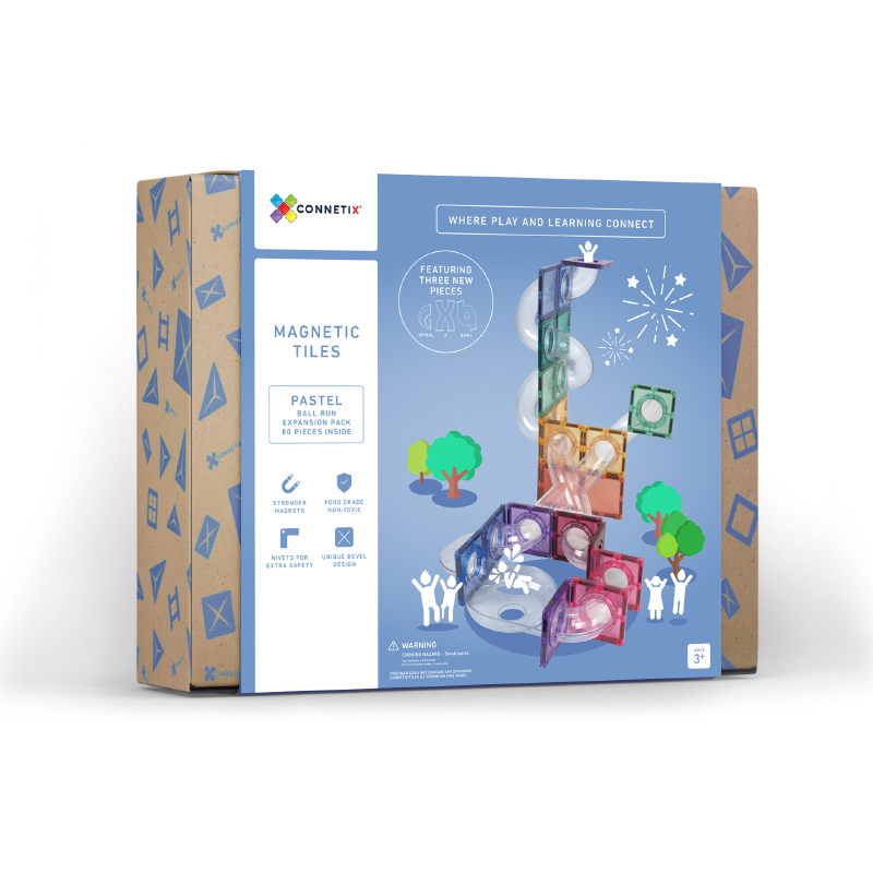 Connetix® Magnetne ploščice Pastel Ball Run Expansion Pack 80-delni