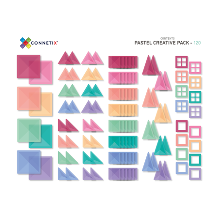 Connetix® Magnetne ploščice Pastel Creative Pack 120-delni
