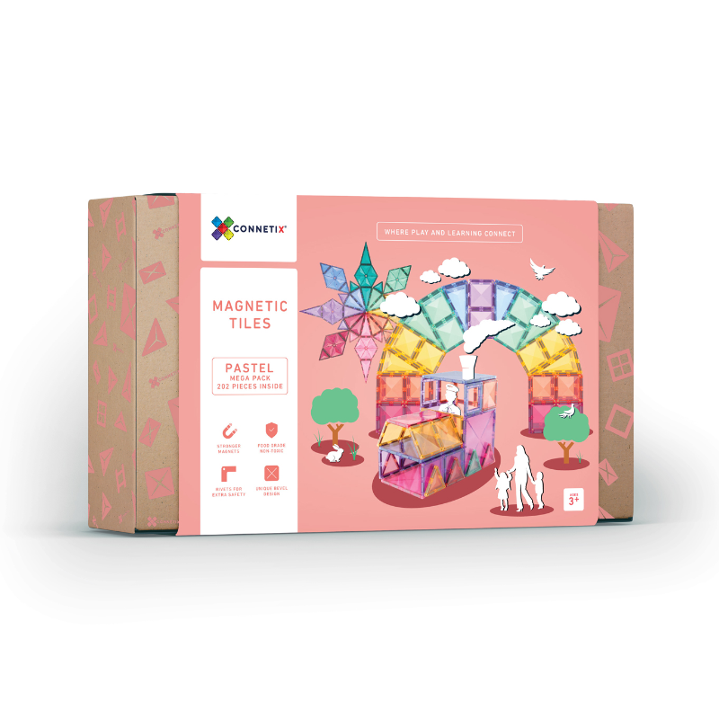 Connetix® Magnetne ploščice Pastel Mega Pack 202-delni