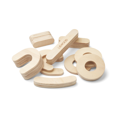 Liewood® Lesene magnetne številke Jota Natural Wood