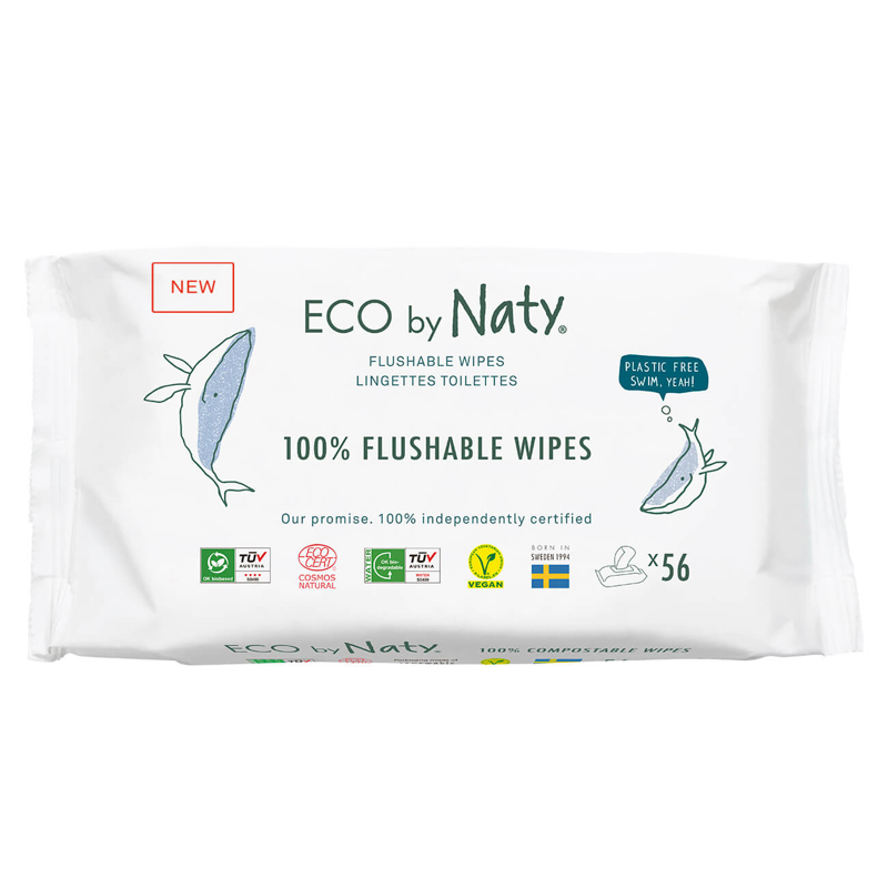 Slika za  Eco by Naty® Vlažne maramice Flushable 56 kom