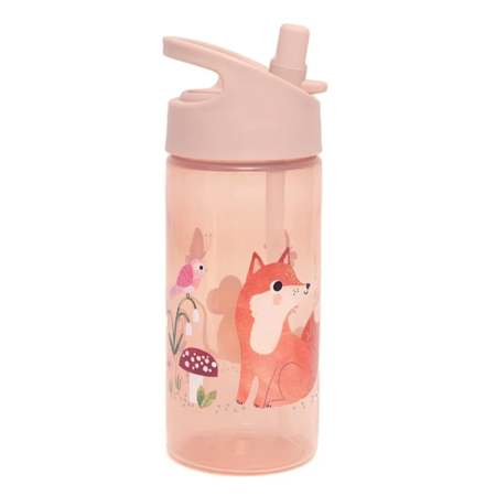 Petit Monkey® Steklenička s slamico Woodlands Pink