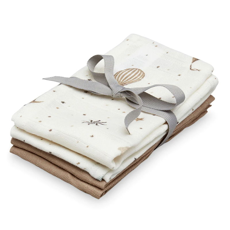 CamCam® Krpice za umvanje 30x30 Mix GOTS Mix Dreamland, Camel 4 kosi
