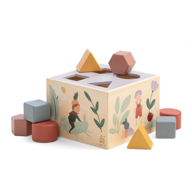 Sebra® Lesena kocka z oblikami Pixie Land