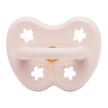 Slika Hevea® Ortodontska duda iz kavčuka ROŽICA (0-3m) Powder Pink