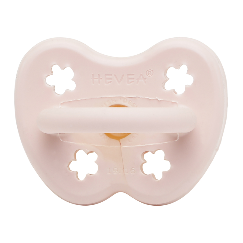 Hevea® Ortodontska duda iz kavčuka ROŽICA (0-3m) Powder Pink