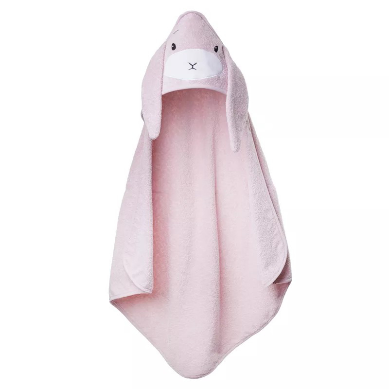 Effiki® Brisača s kapuco Zajček Pink 75x75